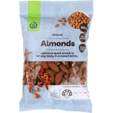 Woolworths Almonds Natural: 100% natural almonds packed with protein and fiber for a healthy snack and baking delight.