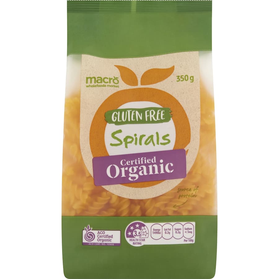 Macro Organic Pasta Spirals Gluten Free
