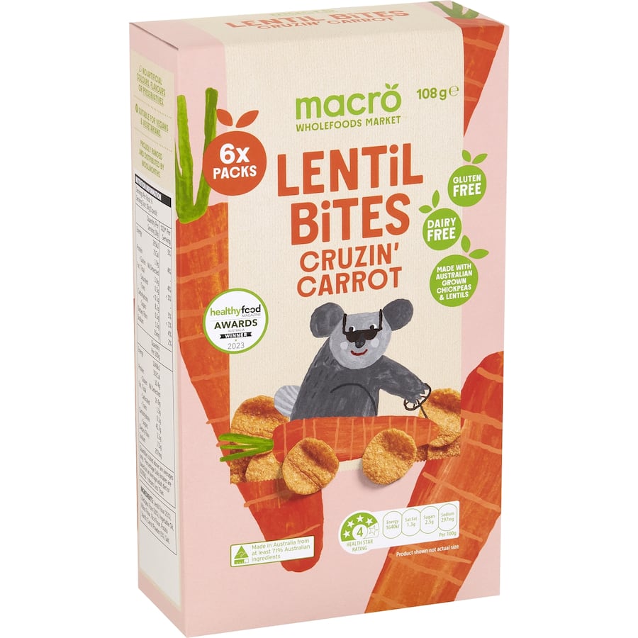 Crunchy Macro Lentil Bites with carrot, chickpeas, and lentils, offering a nutritious snack for kids and adults alike.