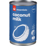 Creamy Essentials Coconut Milk, a plant-based alternative perfect for smoothies, soups, and curries, gluten-free and vegan-friendly.