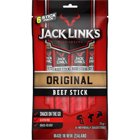 Jack Links Original Beef Sticks - high-protein beef snacks, seasoned and slow-cooked for smoky, savory flavor. Perfect for on-the-go!