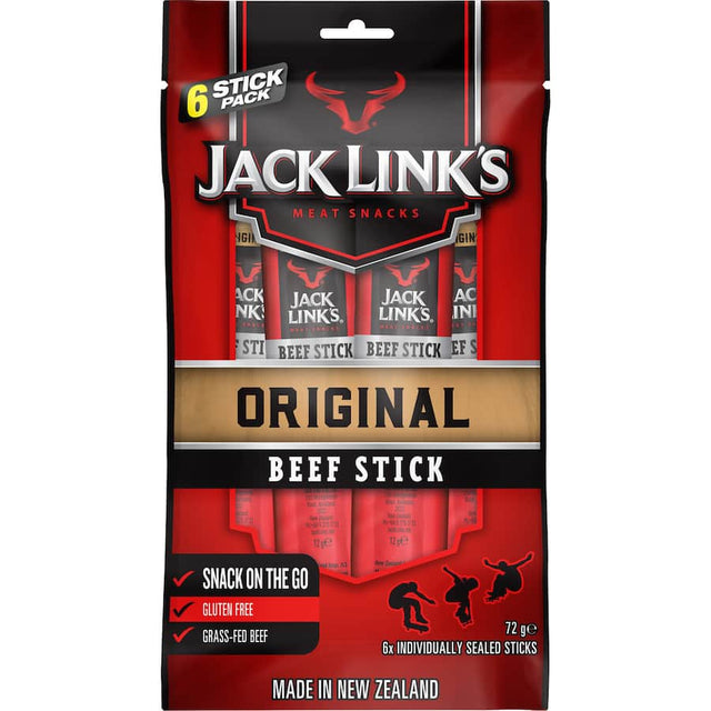 Jack Links Original Beef Sticks - high-protein beef snacks, seasoned and slow-cooked for smoky, savory flavor. Perfect for on-the-go!