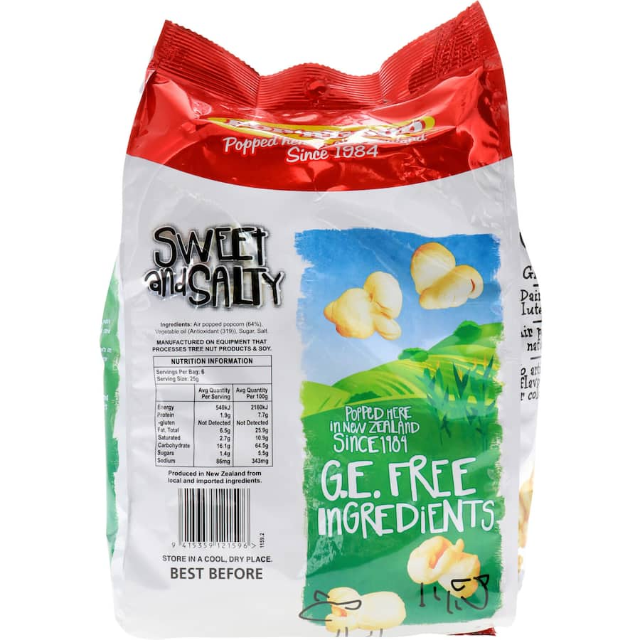 Delicious Pop N Good Sweet & Salty Kettle Corn, crunchy, gluten-free snack with a perfect balance of sweetness and saltiness.