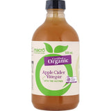 Macro Organic Cider Vinegar Apple in a bottle, made from organic apples, ideal for digestion and healthy recipes.