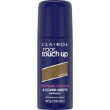 Clairol Root Touch-Up Spray in Light Brown, a fast-drying, ammonia-free solution to quickly cover grey roots with a natural look.