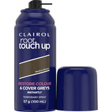 Clairol Root Touch Up Spray in Medium Brown effectively covers grey roots with a fast-drying, ammonia-free formula.