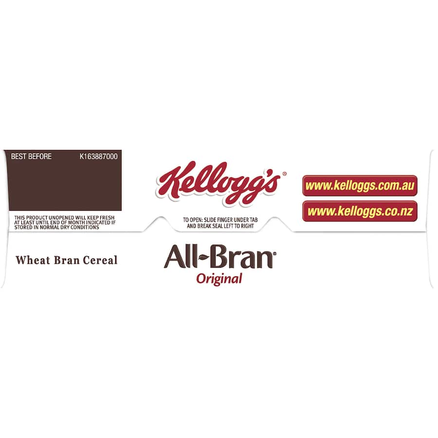 Bowl of Kellogg's All Bran Cereal Original, high-fiber breakfast packed with wheat bran for digestive health.