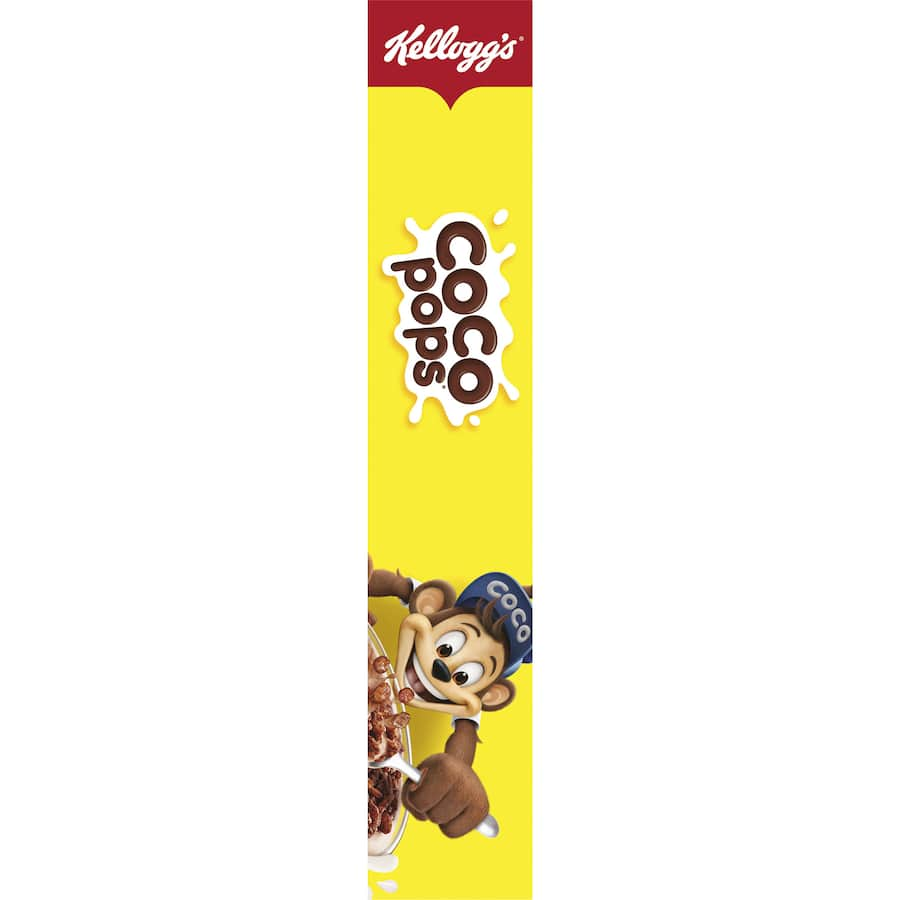 Bowl of Kellogg's Coco Pops cereal with chocolatey rice puffs, ideal for a tasty breakfast or snack, packed with vitamins.