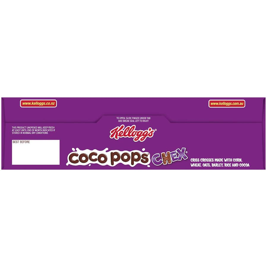 Delicious Kellogg's Coco Pops Chex combines cocoa flavor with crunchy Chex for a fun, nutritious breakfast experience.