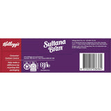 Bowl of Kellogg's Sultana Bran cereal featuring crispy flakes and juicy sultanas, rich in fiber and ideal for breakfast.