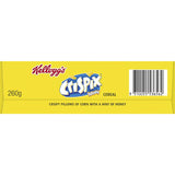 Kellogg's Crispix Cereal Honey features crispy, golden lattice-shaped pillows with a sweet honey flavor, perfect for breakfast or snacks.