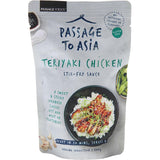 Bottle of Passage To Asia Japanese Teriyaki Chicken Stirfry Sauce, showcasing its glossy texture and all-natural, gluten-free ingredients.