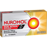 Nuromol Dual Action Ibuprofen & Paracetamol Strong Pain Relief Tablets 12pack
