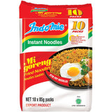 Indomie Mi Goreng multi-pack of instant fried noodles, featuring rich flavors and quick 3-minute preparation for delicious meals.