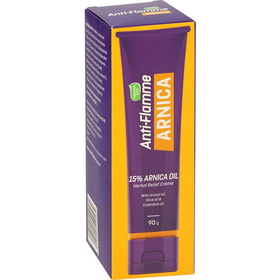 Nature's Kiss Anti-flamme Arnica Cream offers natural relief for muscle soreness and joint discomfort with a non-greasy, fast-absorbing formula.