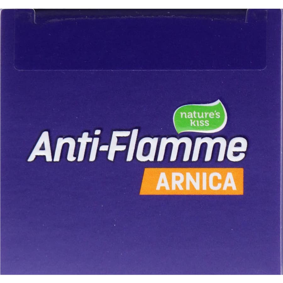 Nature's Kiss Anti-flamme Arnica Cream for natural pain relief, featuring arnica montana, fast-absorbing, and family-friendly.