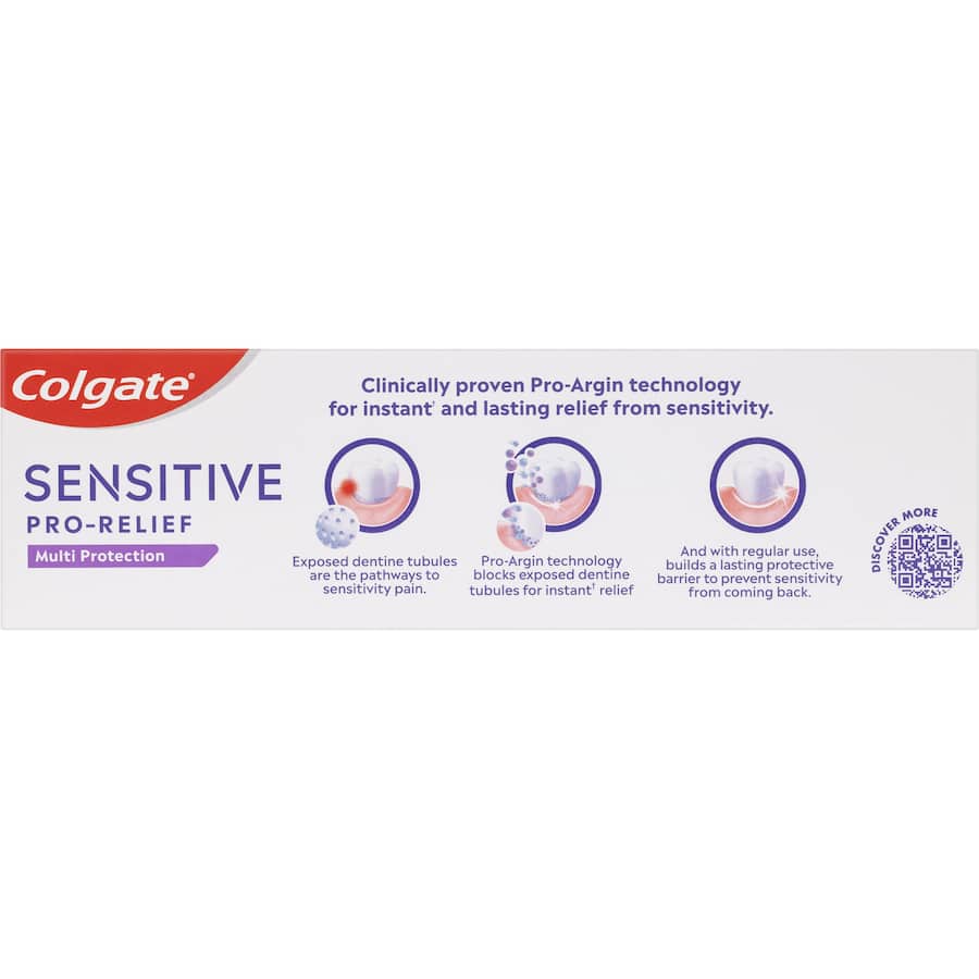 Colgate Sensitive Toothpaste Pro Relief provides instant relief from sensitivity with its unique pro-argin formula for better oral health.