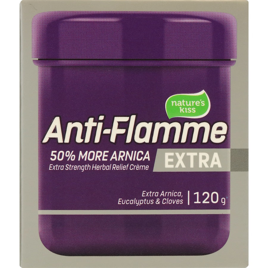 Nature's Kiss Anti-flamme Extra: natural pain relief cream with a delicate scent for fast-acting, effective support.