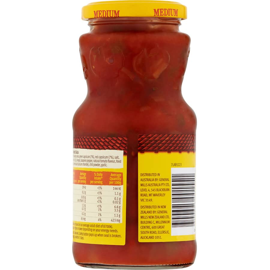 Old El Paso Medium Chunky Salsa, featuring fresh tomatoes and spices, perfect for dipping or enhancing Mexican dishes.