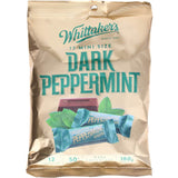 Whittaker's Dark Peppermint Mini Slab 180g, a 12-pack of 50% cocoa chocolate infused with refreshing peppermint.