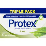 Protex Antibacterial Bar Soap with Aloe Extract, offers 99% bacteria elimination and gentle skin care in a value pack.