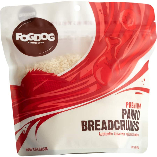 Light and airy Fogdog Premium Panko Breadcrumbs, ideal for seafood, schnitzels, and gourmet toppings.