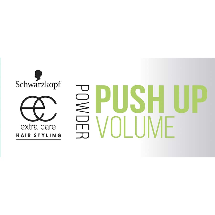 Schwarzkopf Extra Care Push Up Volume Powder for instant lift and volume, ideal for fine hair, leaves hair airy and bouncy.