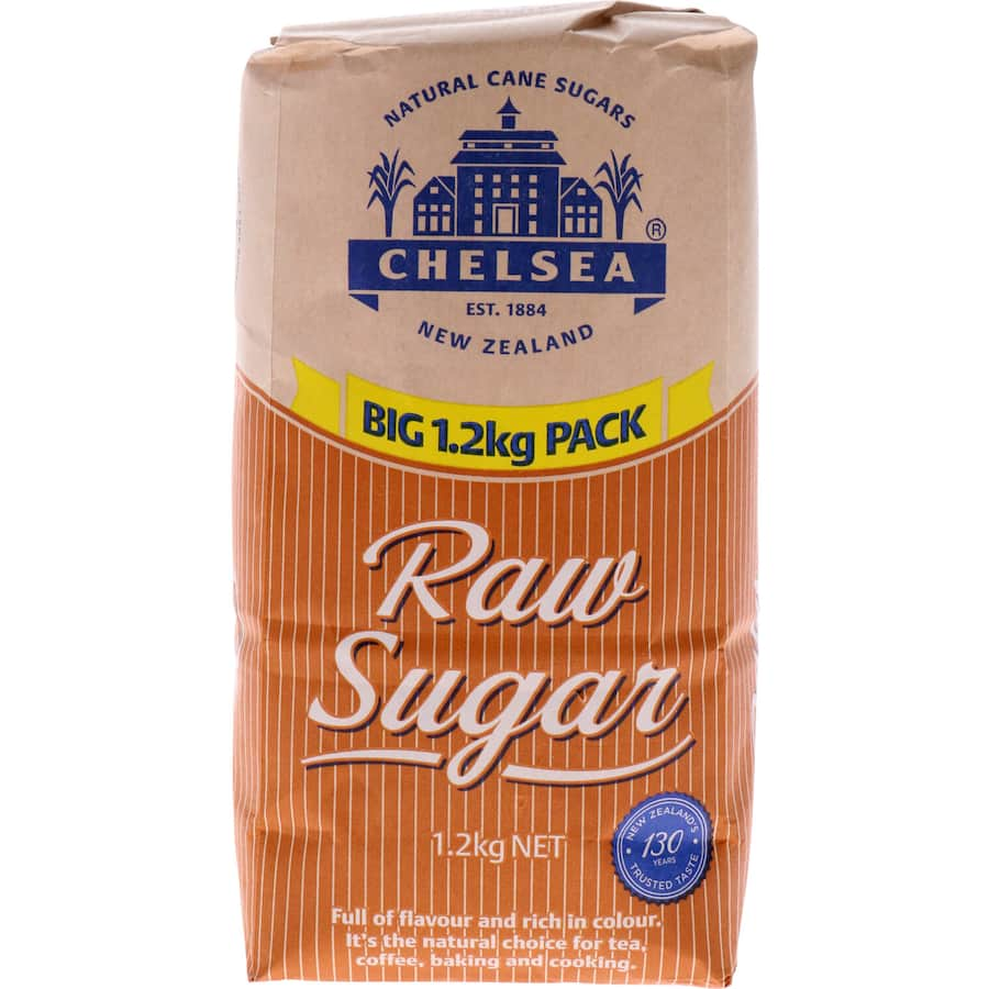 Chelsea Raw Sugar: premium unrefined sugar made from pure sugarcane, perfect for enhancing desserts and beverages.