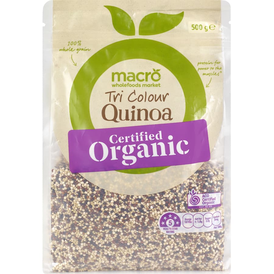 A colorful blend of red, black, and white quinoa, rich in protein and fiber for healthy meals.