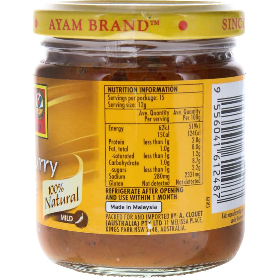 Aromatic Ayam Thai Yellow Curry Paste, rich in lemongrass and turmeric, perfect for quick curries and stir-fries.