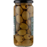 Delmaine Green Pitted Olives: plump, versatile olives perfect for salads, snacking, and stuffing with various fillings.