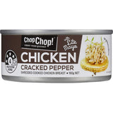 Chop Chop Canned Chicken Cracked Pepper features tender chicken seasoned with cracked pepper, perfect for quick, healthy meals.