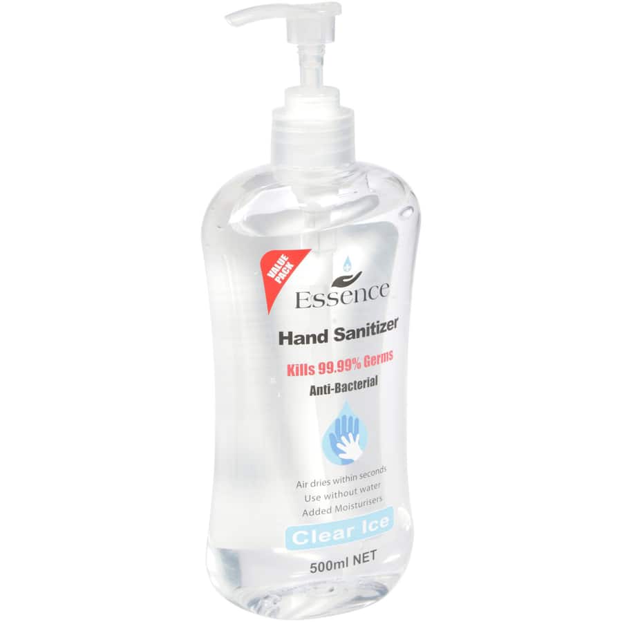 Essence Hand Sanitiser Clear Ice Pump 500mL