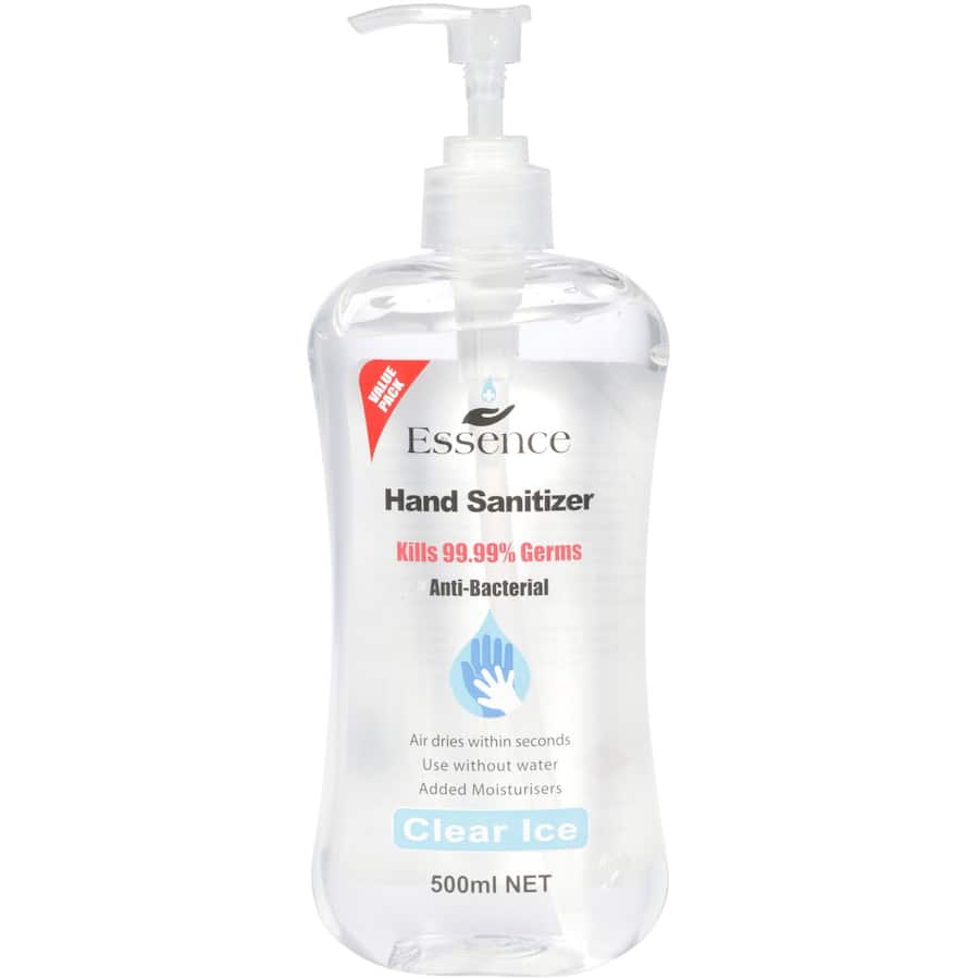 Essence Hand Sanitiser Clear Ice Pump 500mL