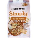 Crunchy muesli with cashews, almonds, seeds, toasted oats, and honey for a nutritious breakfast or snack.