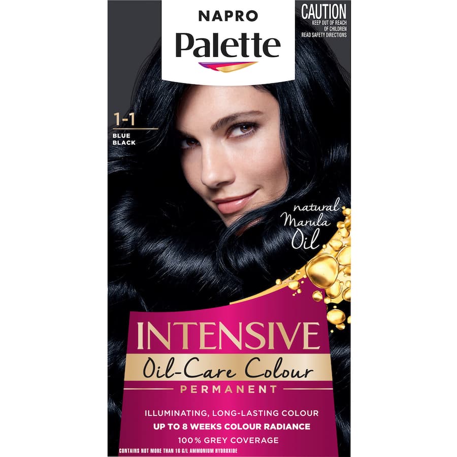 Napro Palette Hair Colour Blue Black 1 1 offers rich, long-lasting color with 100% grey coverage and intensive shine.