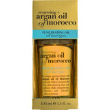 OGX Moroccan Argan Oil Hair Treatment, a lightweight oil that deeply hydrates, nourishes, and revitalizes all hair types.