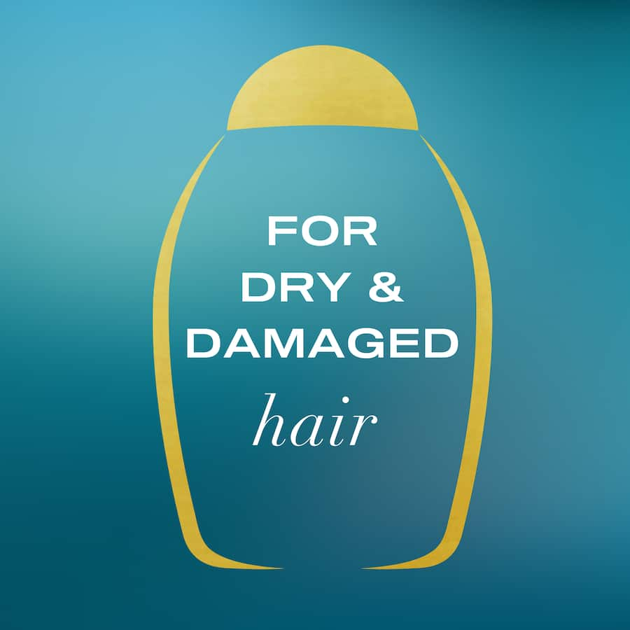 Sulfate-free OGX Moroccan Argan Oil Shampoo that hydrates, revives, and strengthens dry, damaged hair for smooth, lustrous locks.