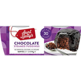 Aunt Betty's 190g chocolate steamed pudding, a rich dessert with a moist sponge and luscious chocolate sauce.