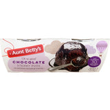 Aunt Betty's 190g chocolate steamed pudding, featuring a rich sauce and moist sponge, perfect for indulgent desserts.