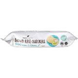 Ceres Organics Brown Rice Crackers with sour cream flavor, gluten-free, tangy and crunchy, perfect for healthy snacking.