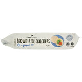 Ceres Organics Brown Rice Crackers Original, gluten-free and crispy, made from wholegrain jasmine rice for a healthy snack.