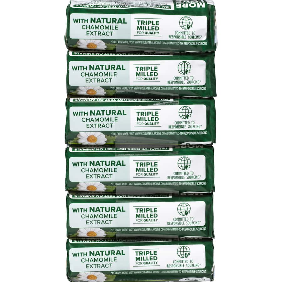 Palmolive Naturals Bar Soap Chamomile Value Pack: Triple milled soap with 98% natural ingredients, soothing chamomile, and gentle fragrance.