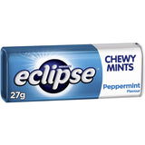 Eclipse Mints Chewy Peppermint in a slim tin, perfect for freshening breath anytime, anywhere.