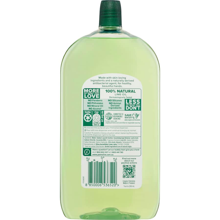 Palmolive Antibacterial Liquid Hand Wash Refill Odour Neutralising Lime