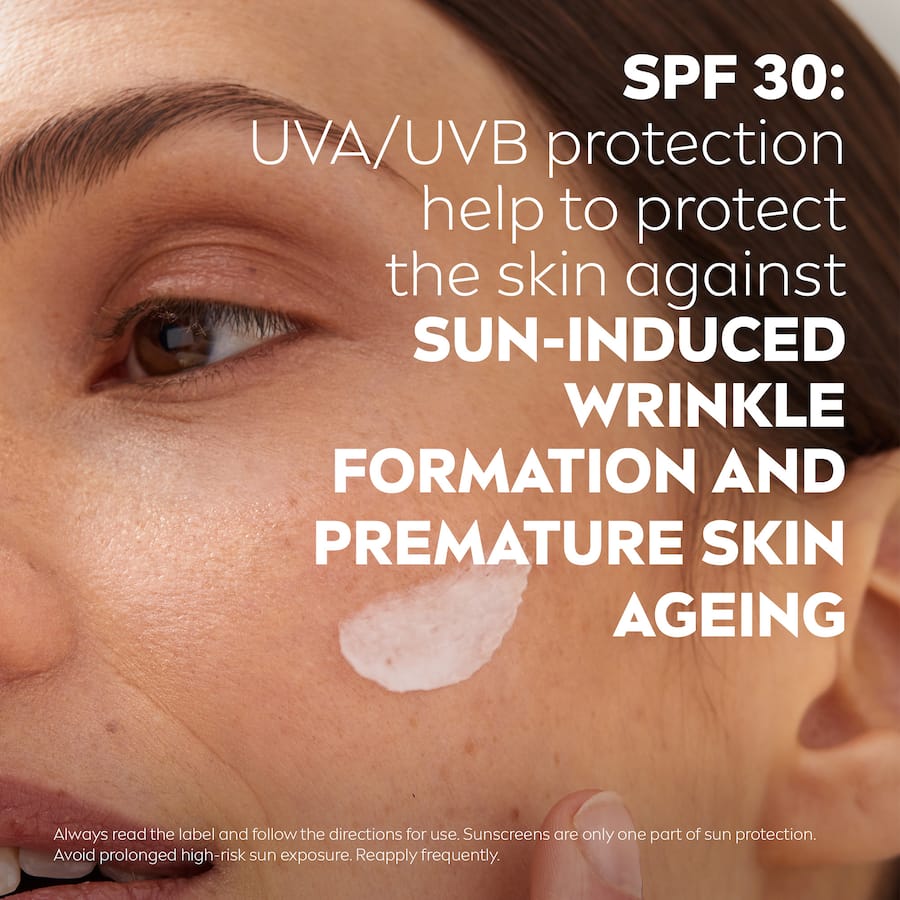 Nivea Nourishing Day Cream with SPF 30 provides deep hydration and sun protection for healthy, glowing skin.