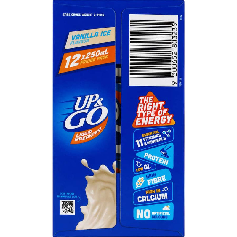 Sanitarium Up & Go Liquid Breakfast Vanilla Ice Fridge Pack