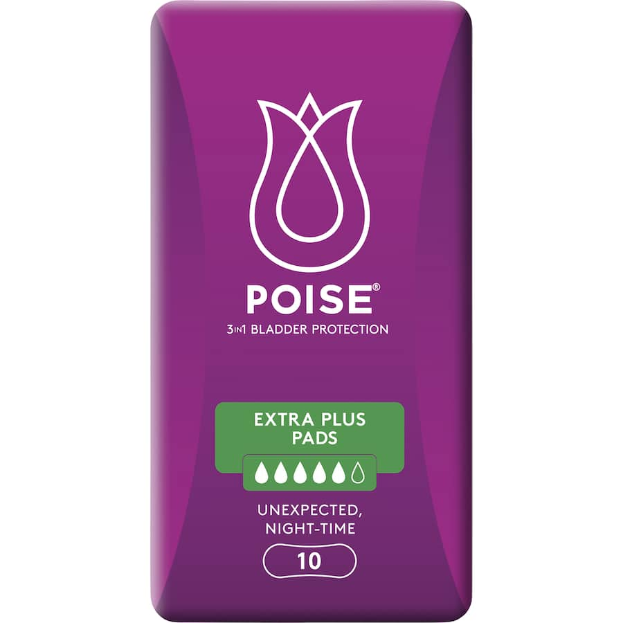 Poise Women's Continence Pads Extra Plus offer discreet, highly absorbent protection for light bladder leakage with a soft, breathable cover.