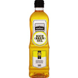 Harvest Rice Bran Oil in a bottle, highlighting its versatility, high smoke point, and health benefits for cooking.