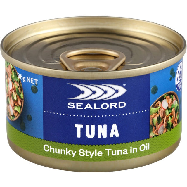 Sealord Tuna Chunk Style In Oil, rich in flavor, perfect for salads, sandwiches, or straight from the can.